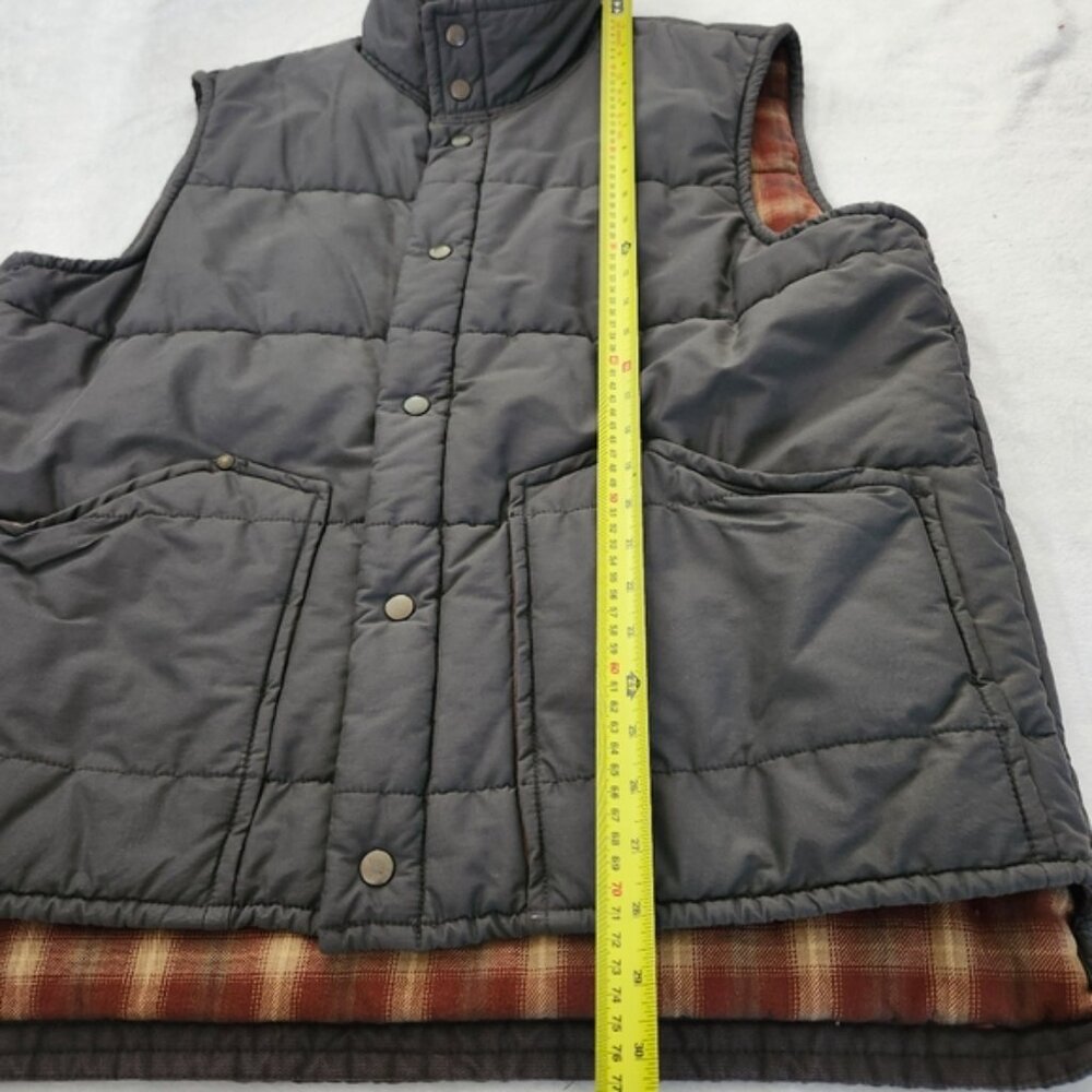OLD NAVY Men's‎ Vintage Snap Button Insulated Vest XL Grey Brown Fall Warm Cozy - Picture 7 of 9